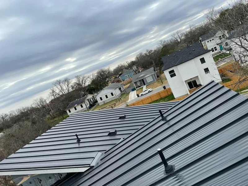 Standing seam metal roof panels with vents for Skylight Repair in Pueblo